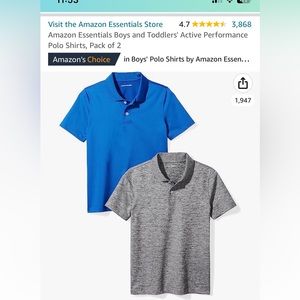 Amazon Essentials Boys and Toddlers' Active Performance Polo Shirts, Pack of 2